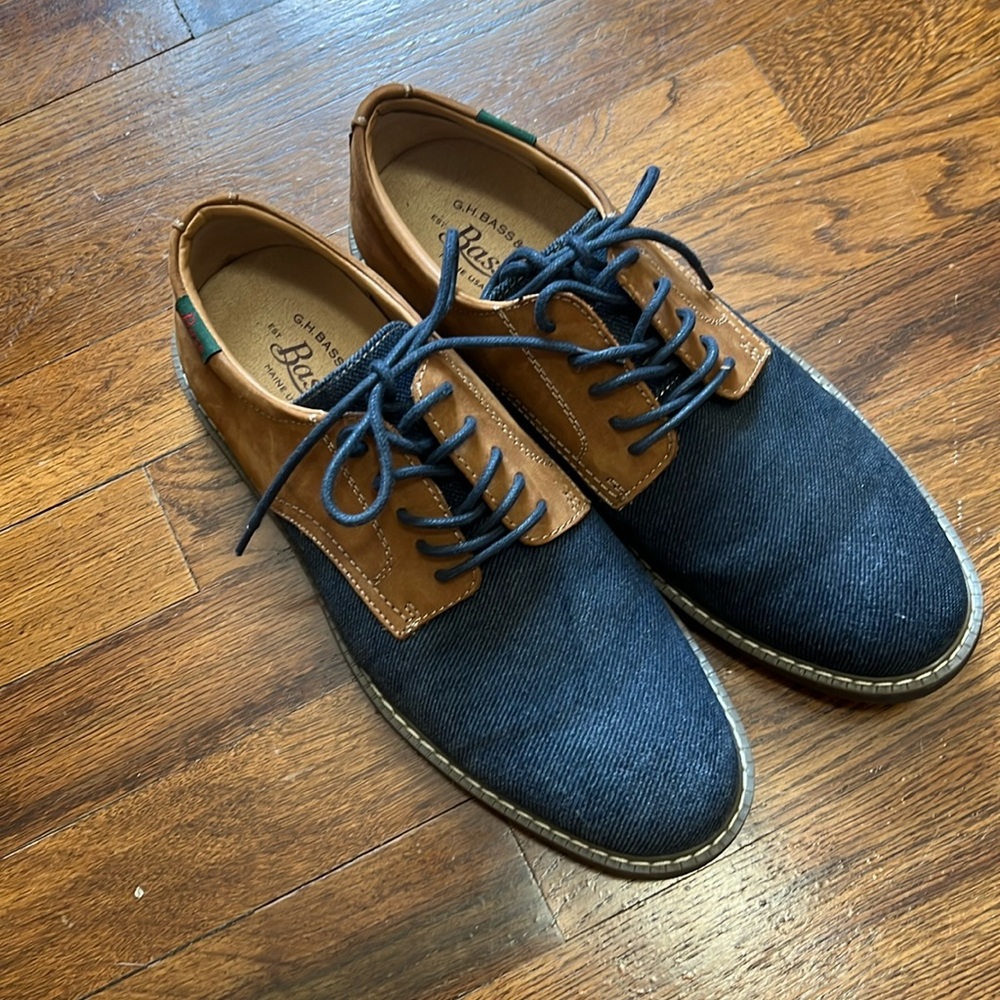 G.H. Bass shoes used leather and denim